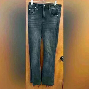 Garage Denim High Rise Flare Black Jeans